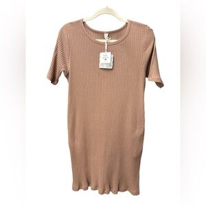 NWT Kate Quinn Ribbed Short Sleeve Mini Dress w/ Pockets Size M